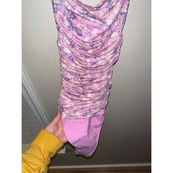 NWOT Intimately Free People Purple Floral Butterfly Milkshake Mesh Lace Up Back - Picture 3 of 6